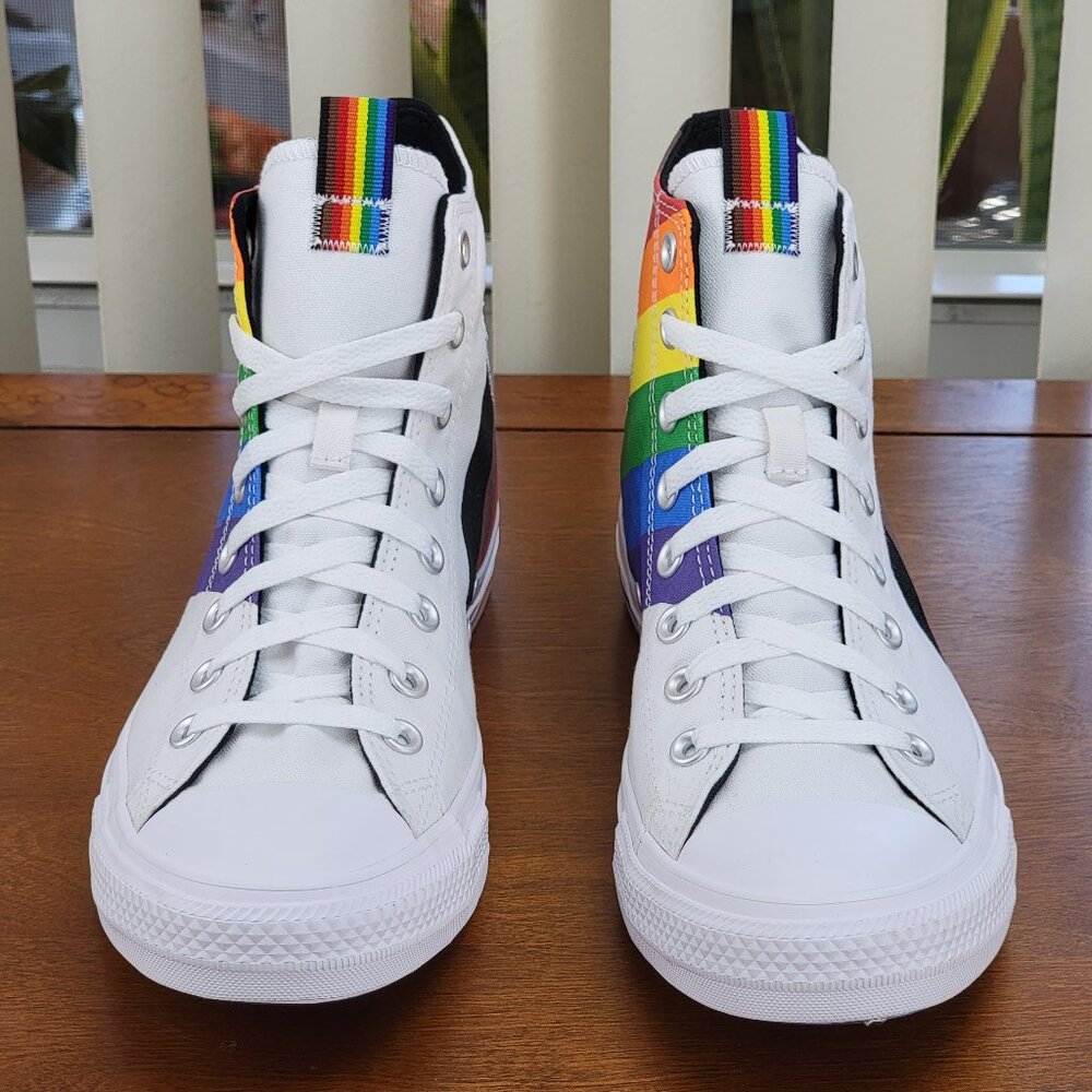 Converse Men's CTAS Hi Pride Canvas 167758C White/University Red/Multi NWB - Picture 4 of 12